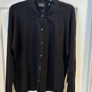 NWT Cyrus Elegant Black Knit Cardigan Sz XL $98